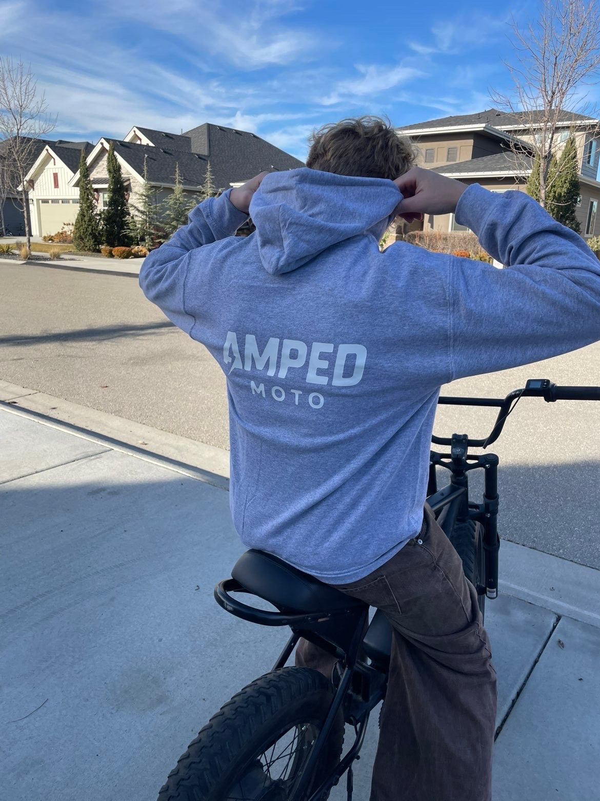 Amped moto grey sweatshirt